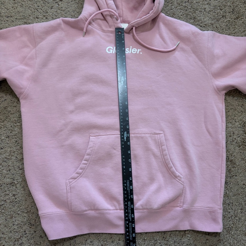 Glossier Pink Hoodie Size L - Picture 7 of 9